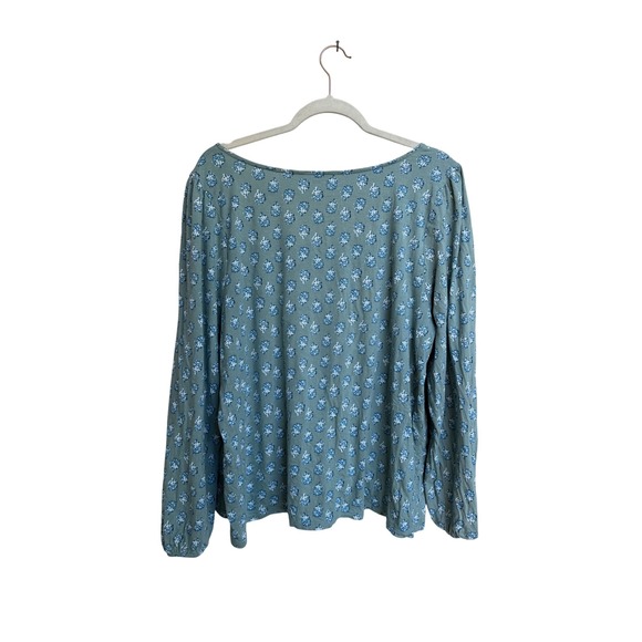 Lucky Brand Floral Print Square Neck Long Sleeve Blouse Top Size XXL - Picture 6 of 6